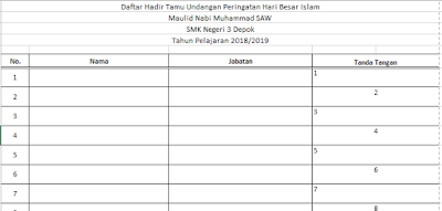 44++ Contoh daftar hadir tamu undangan ideas in 2021 