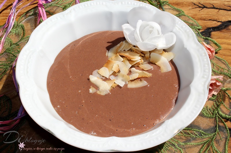 Czekoladowobananowokokosowy pudding z kaszy manny (bez cukru) Di bloguje