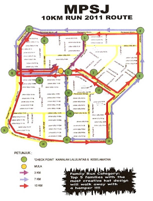 MPSJ 10km Run 2011 route map