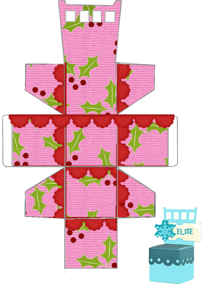 Navidad Rosa: Caja con Forma de Silla para Imprimir Gratis.