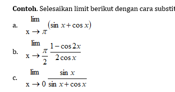 Tentang Matematika A Menentukan Limit Fungsi Trigonometri Dengan Cara Substitusi