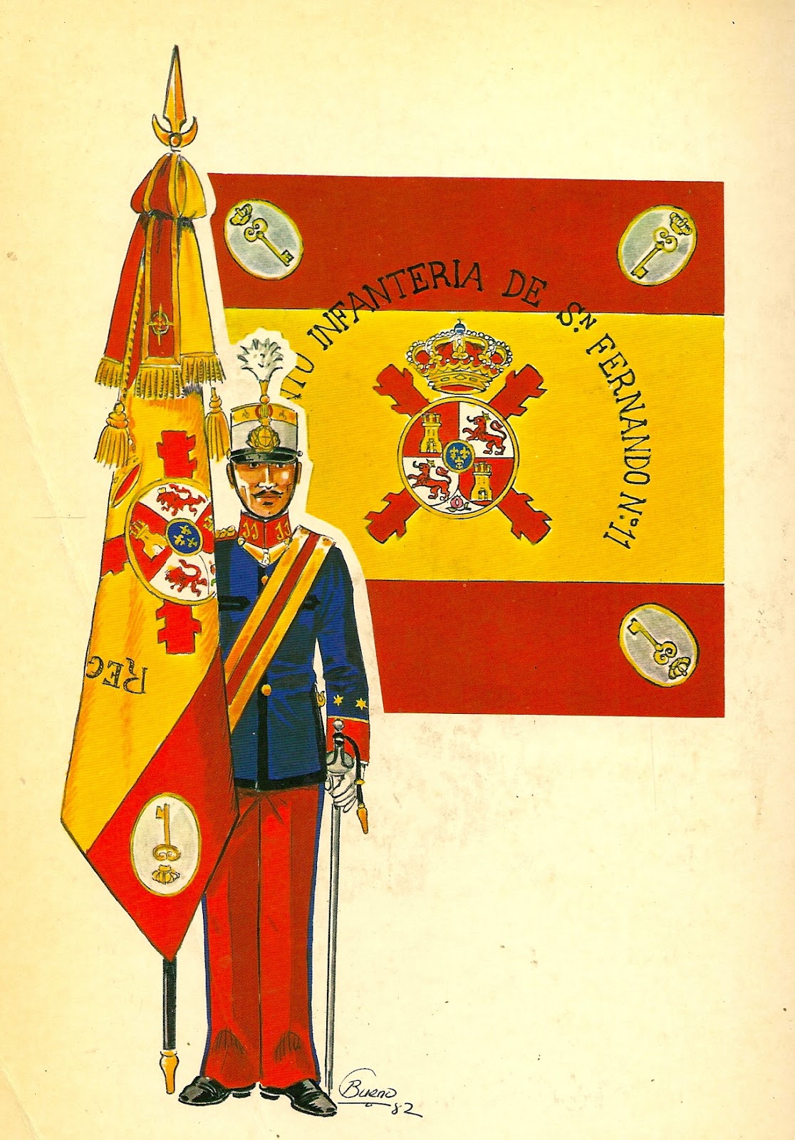 Antiguo Fajín de Diario Para General de Infantería.España, Alfonso
