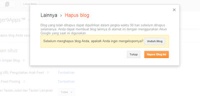 Cara menghapus Blog ( Blogger )