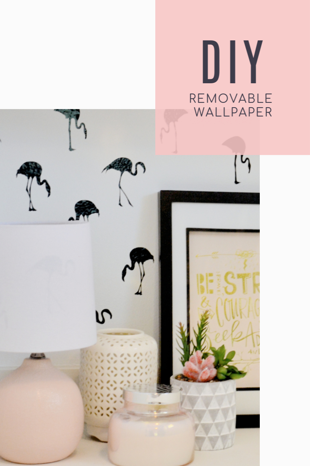 DIY Removable Vinyl Wallpaper made with the Cricut Joy