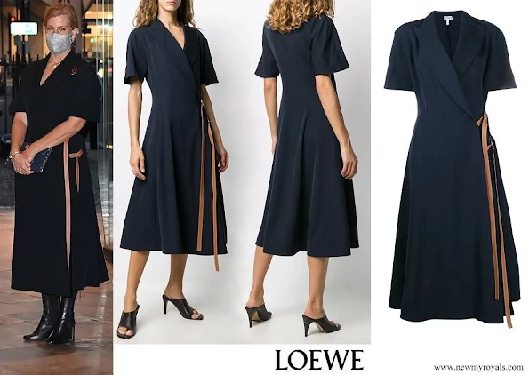 The Countess of Wessex wore LOEWE wrap-front midi dress