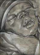 Charcoal drawing. Normally, I love babies cos they are so cute so when i saw .