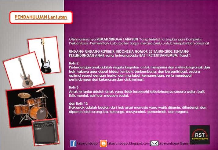 RUMAH SINGGAH TABAYUN Proposal Pengadaan Alat Musik Bagi