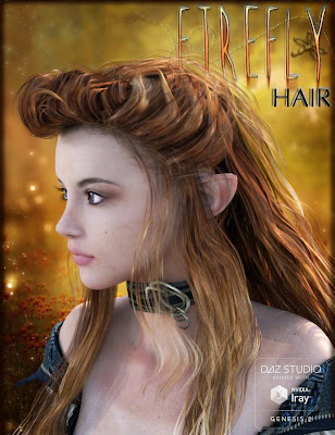 3D Models Art Zone - alitaptap buhok para sa Genesis (s) 2 Babae at V4