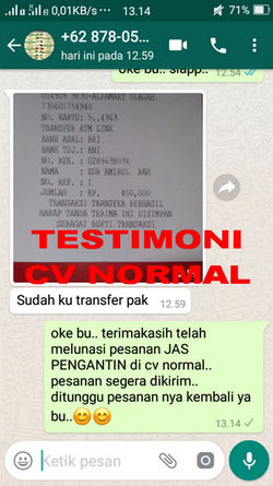 TESTIMONI PEMBELI JAS PENGANTIN/ FORMAL CV NORMAL