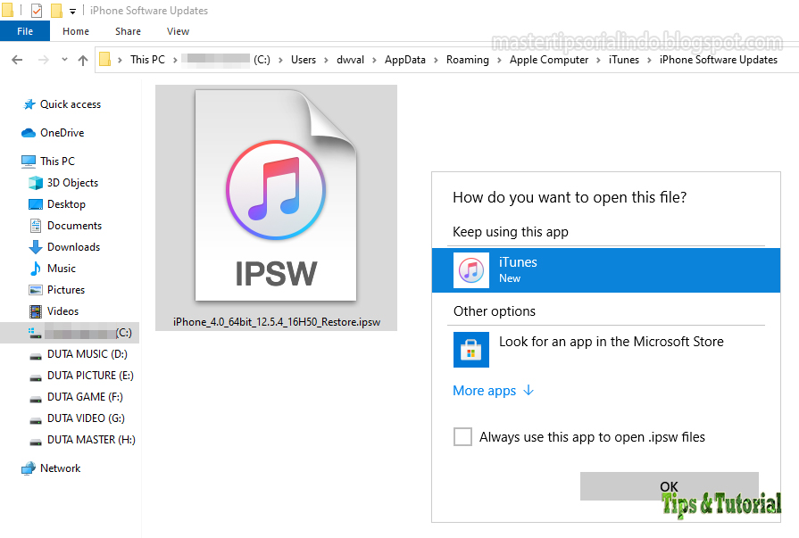 Apa itu File IPSW dan Cara Membukanya di PC Windows - Mastertipsorialindo