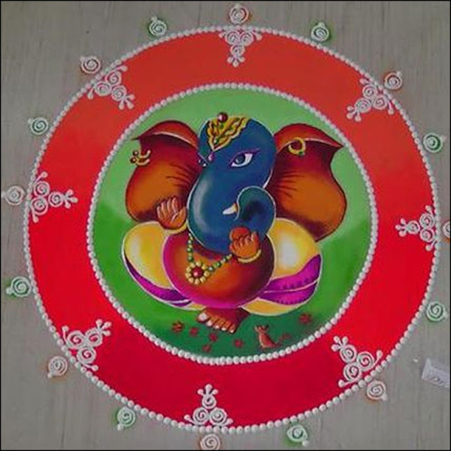 2023 Ganpati Rangoli Design Ideas