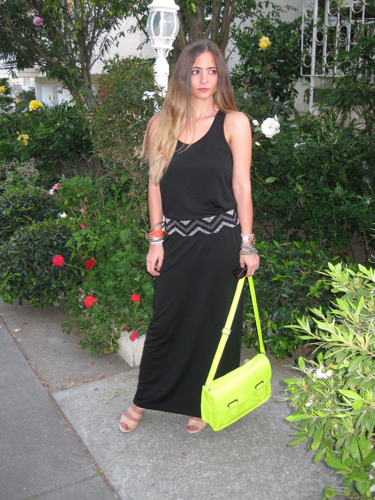 Bedazzles After Dark: Outfit Post: Neon Yellow Satchel