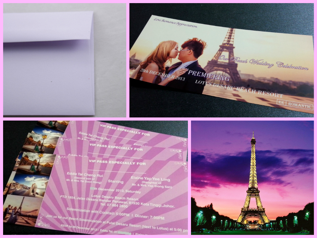 purple, eifel tower, wedding card, modern, mood board, lavendar, marriage, invitation card, print, paris, kuala lumpur, malaysia, singapore, johor bahru, jb, pahang, selangor, perak, penang, australia, personalised, personalized, purple envelope, light, online, buy, purchase, sell, sale