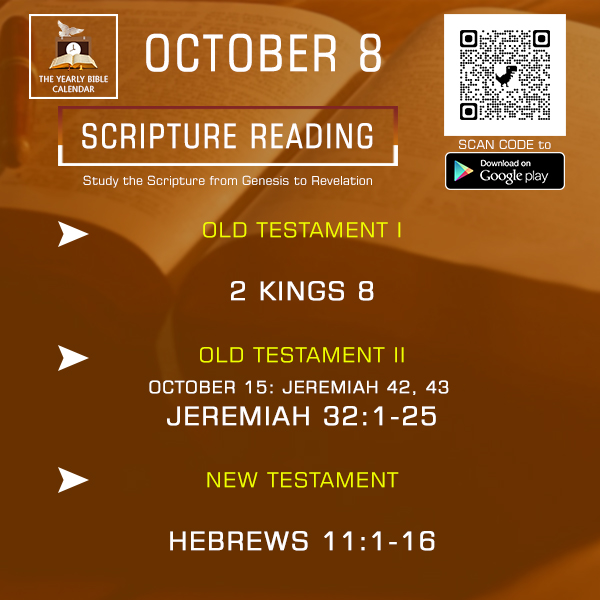 OCTOBER 8, TODAY BIBLE READING
