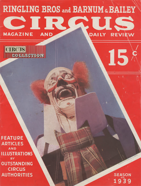 photo de clown en couverture du programme souvenir du cirque 