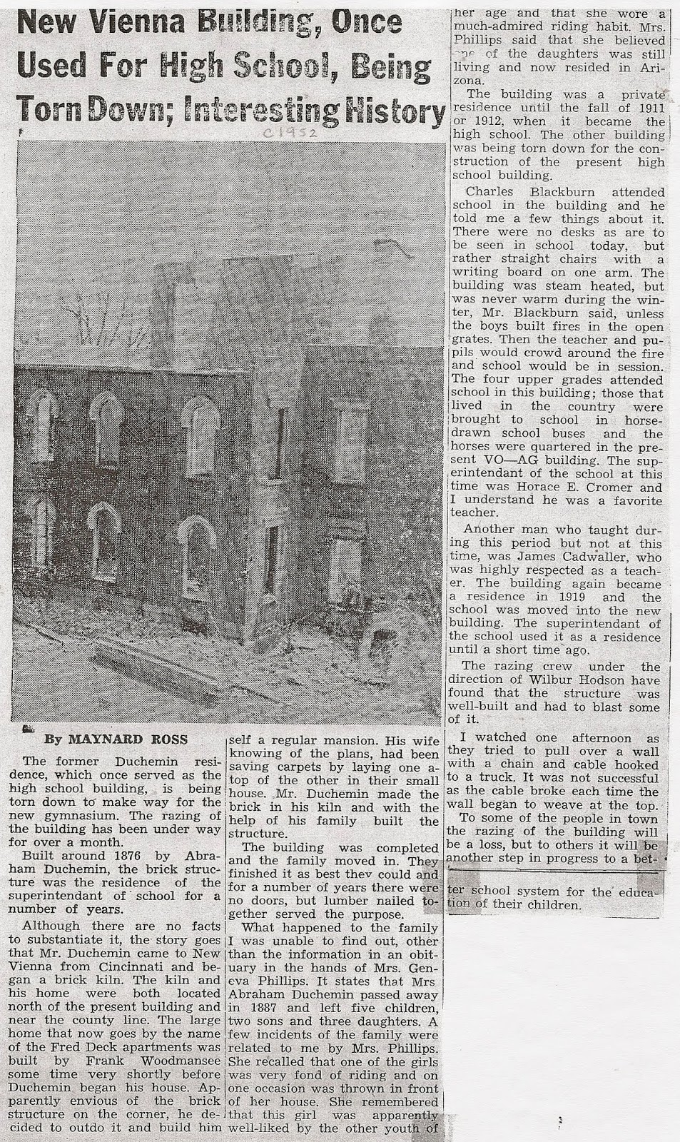 New Vienna Ohio Memories Duchemin House