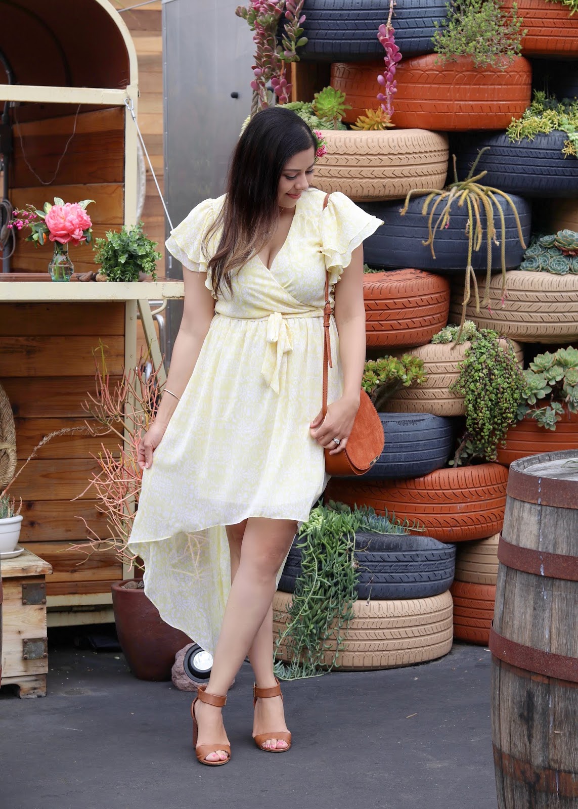 Yellow flowy dress from JCPenney San Diego Fashion Blogger Event