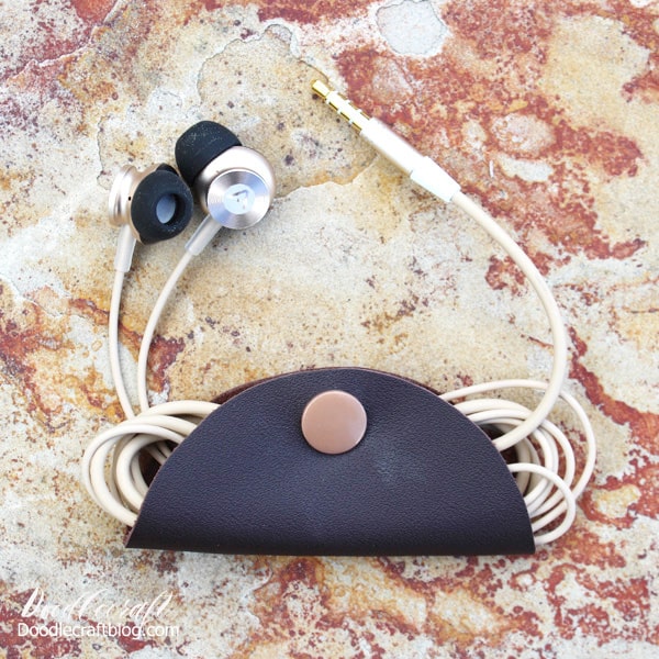 Leather Earbud Holder Handmade Gift