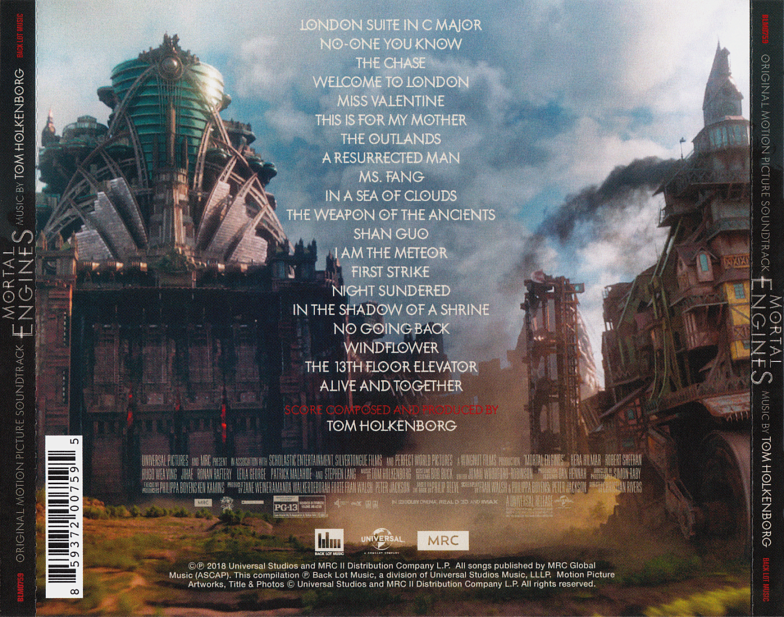 Soundtrack Covers Mortal Engines Tom Holkenborg