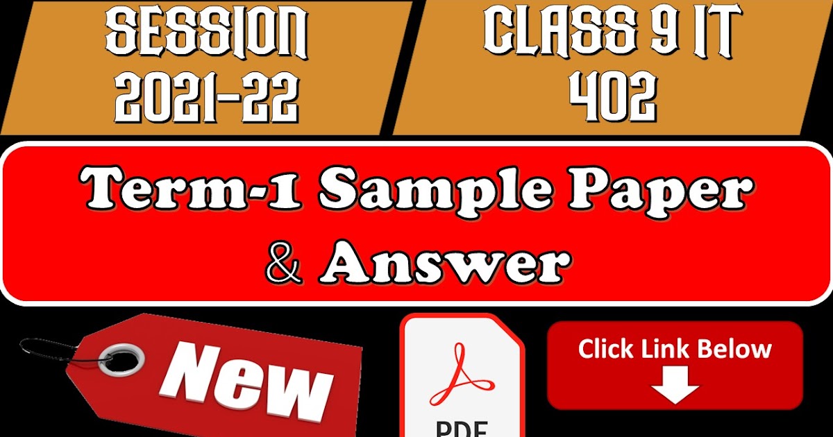 CBSE Class 9 IT code 402 sample paper 202122 PDF Download CBSE