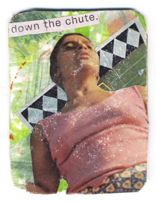 hand cut collage artist trading card