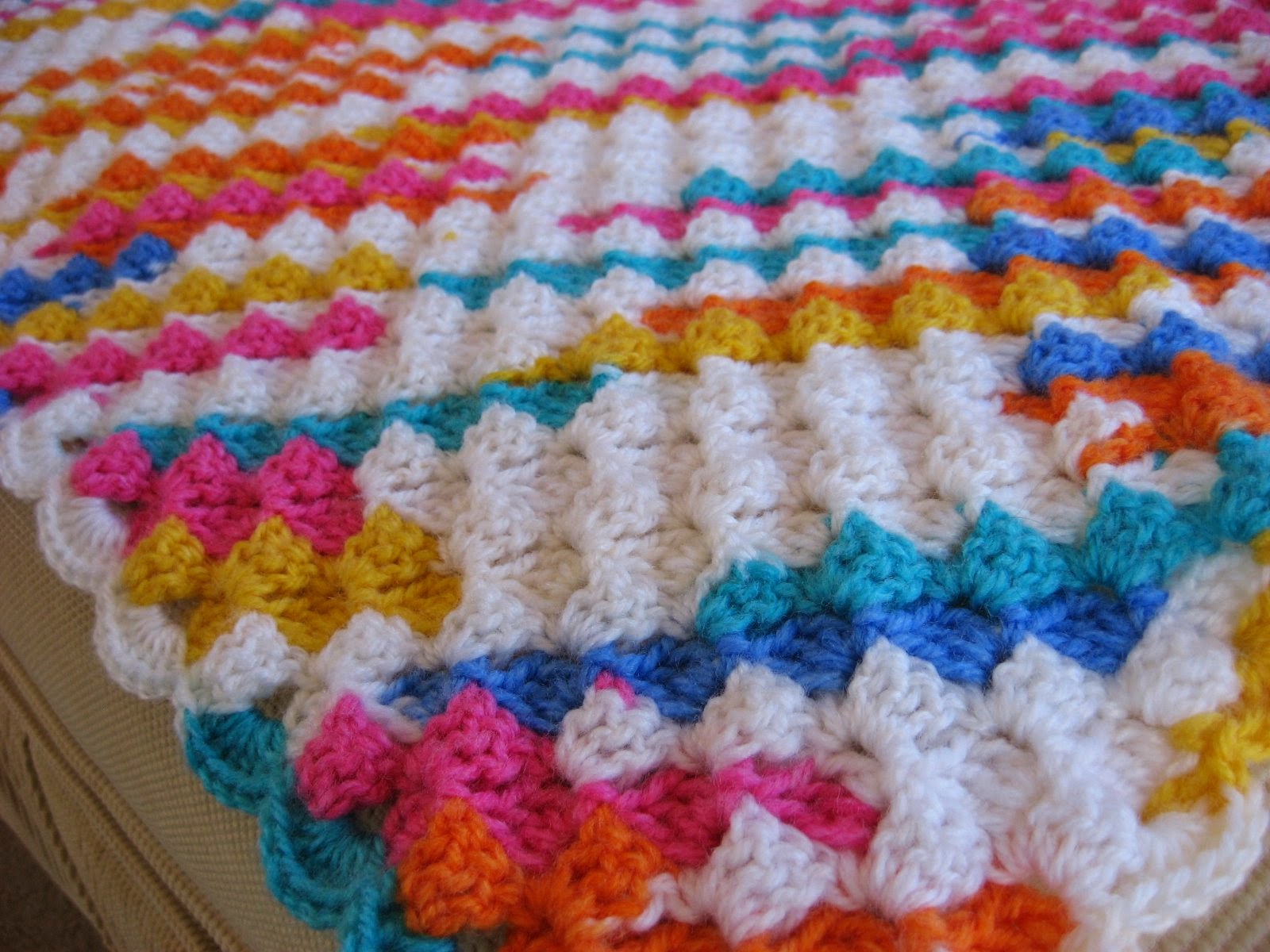 Hooked on Needles Crocheted Candy Stripes Blanket Finished!