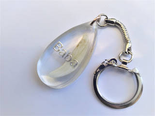 Dog canine tooth resin keyring