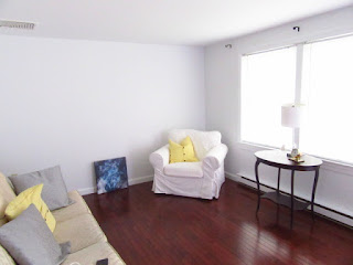 The finished living room paint job in Norton, MA.