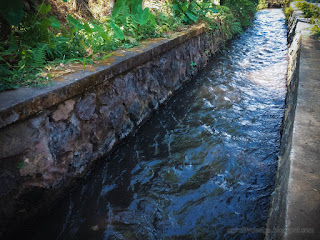 Countryside River Water Channel Of Farm Irrigation In Agricultural Area At Ringdikit Village North Bali Indonesia