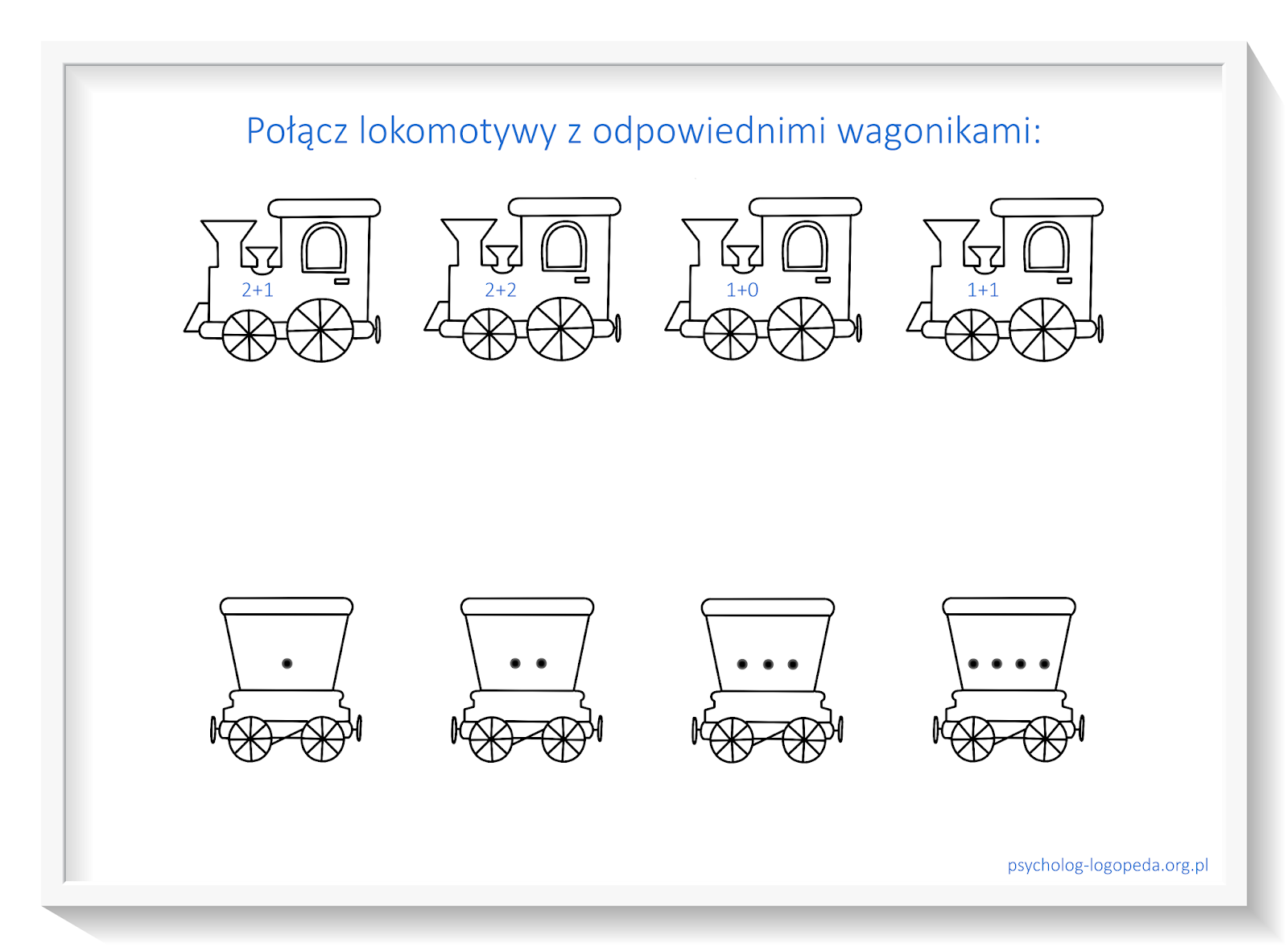 lokomotywy cwiczenia dla dzieci lewa półkula pociagi karty pracy dla dzieci