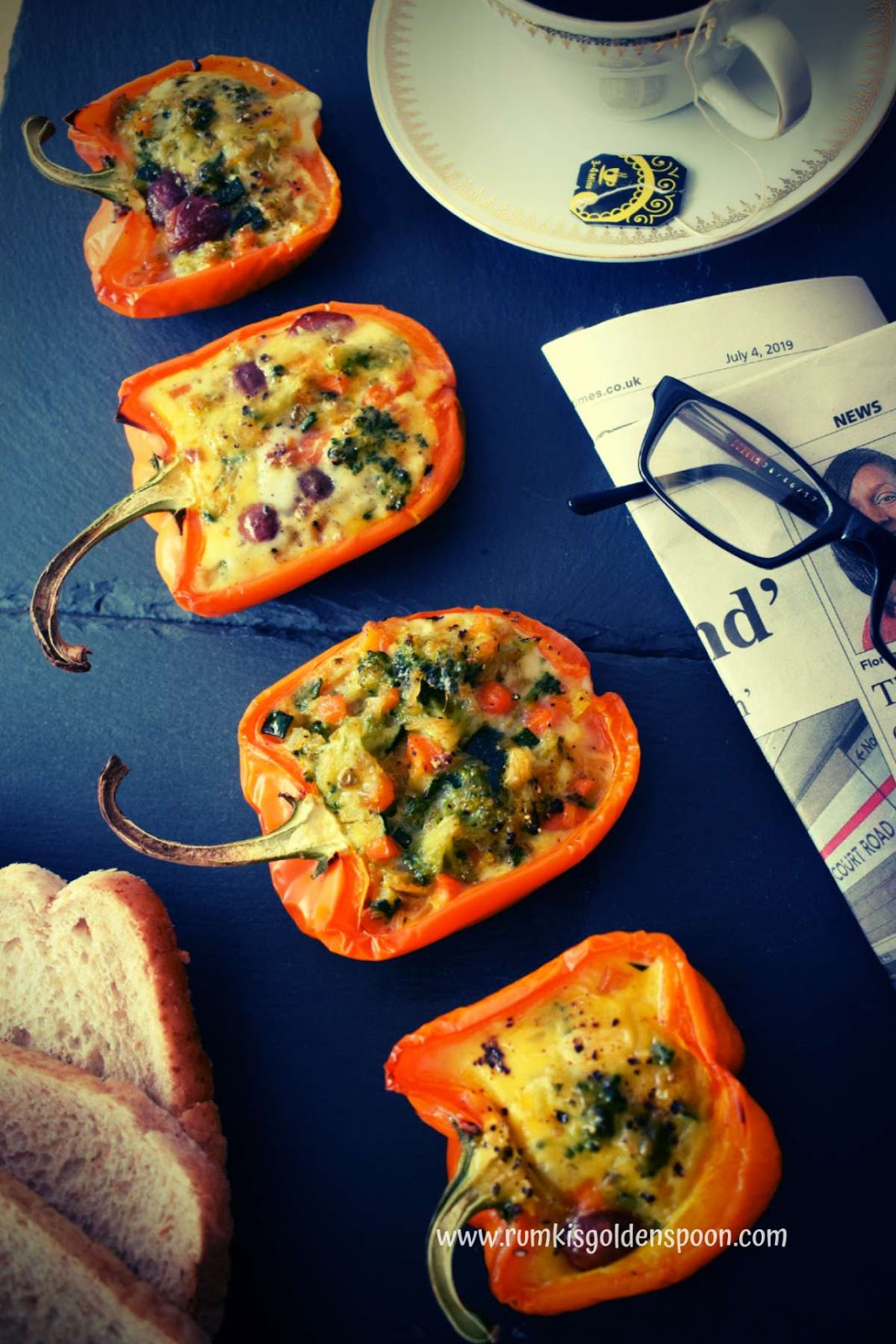 Stuffed Bell Peppers| Capsicum with Eggs & Veggies Without Cheese, Quick and Easy, Rumki's Golden Spoon, Barwa capsicum/ bell peppers, recipe with orange capsicum, bell peppers, baking recipe of vegetables, baking recipe of savoury items, healthy breakfast recipe, capsicum er pur, exotic egg recipes