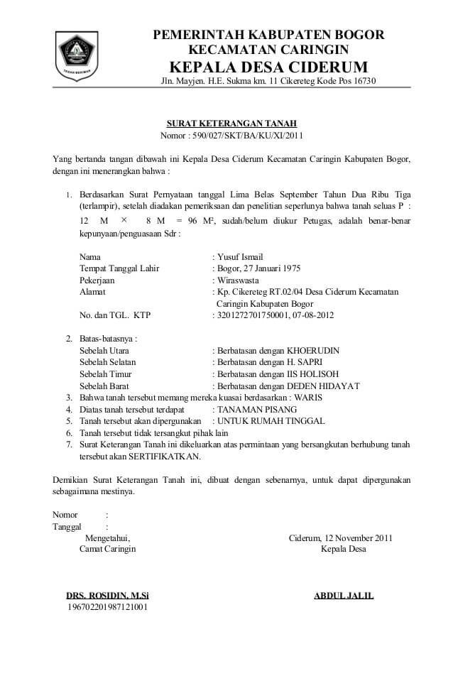 10 Contoh Format Surat Keterangan Asal Usul Untuk Berbagai