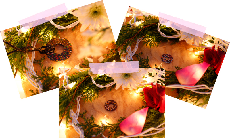 Collar con puntillismo