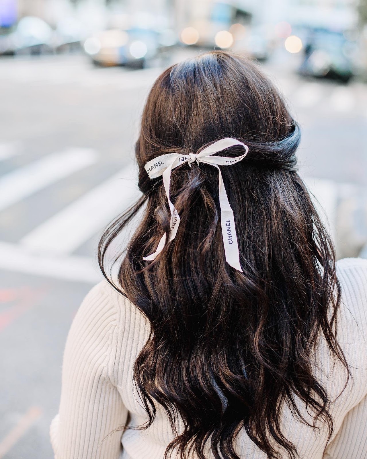 Elegant elf - Chanel ribbon hair tie. Free Shipping