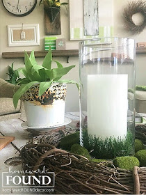 decorating, DIY, diy decorating, flowers, garden, industrial, outdoors, on the porch, re-purposing, salvaged, seasonal, spring, summer, up-cycling, artificial turf, fake grass, candles, spring decor, spring decorating, spring fresh, grass