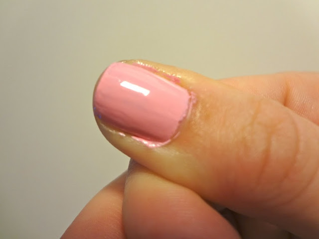 Close up of two coats of Pink Blink by Sally Hansen