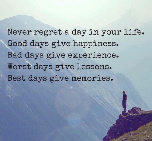 Never Regret a Day in Your Life | Quotes and Sayings