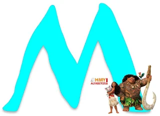 Alfabeto de Moana con Maui, Heihei y Pua.  Moana's Alphabet with Maui, Heihei and Pua. 