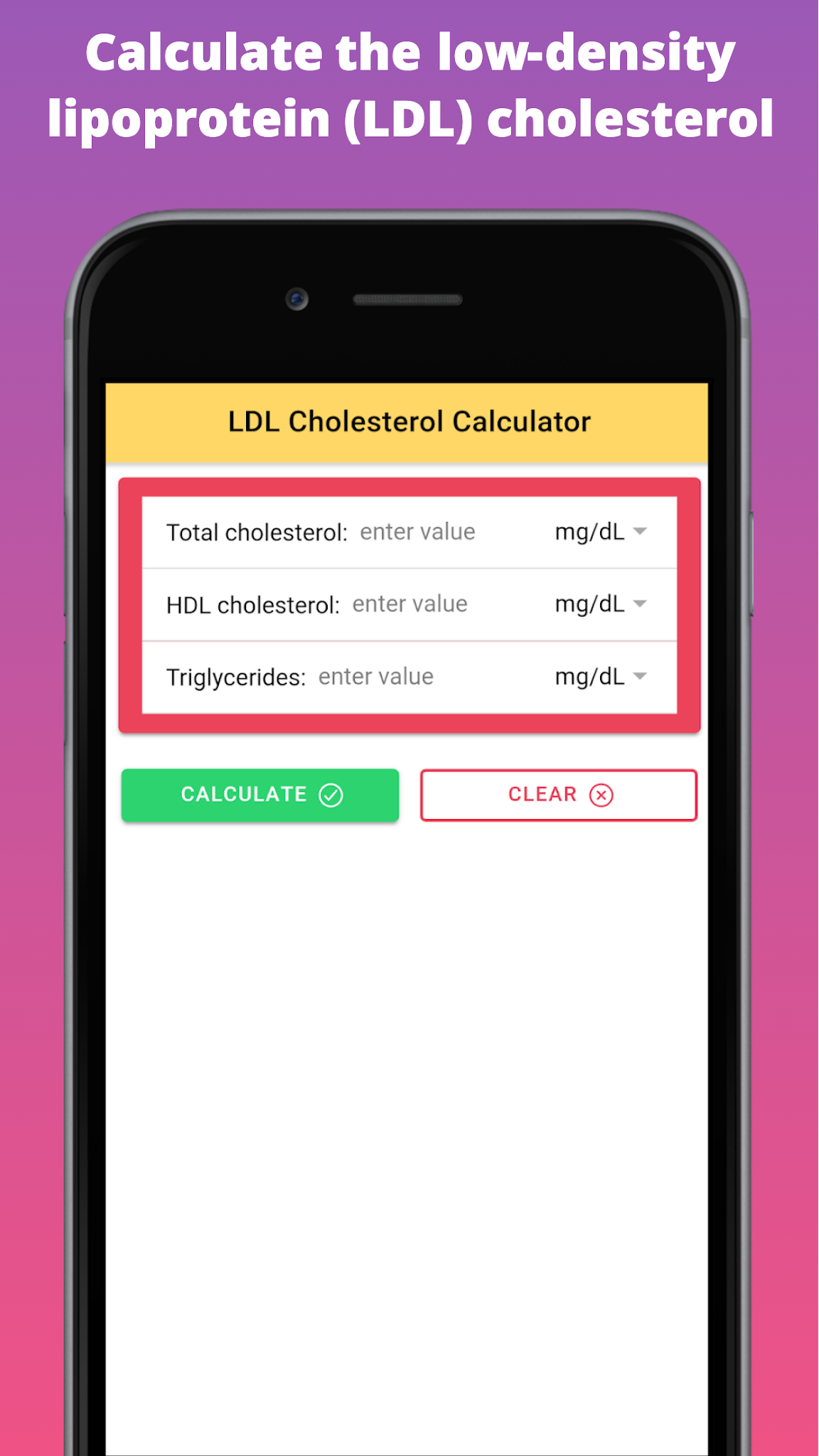 LDL Cholesterol Calculator Cholesterol Tracker iMedical Apps