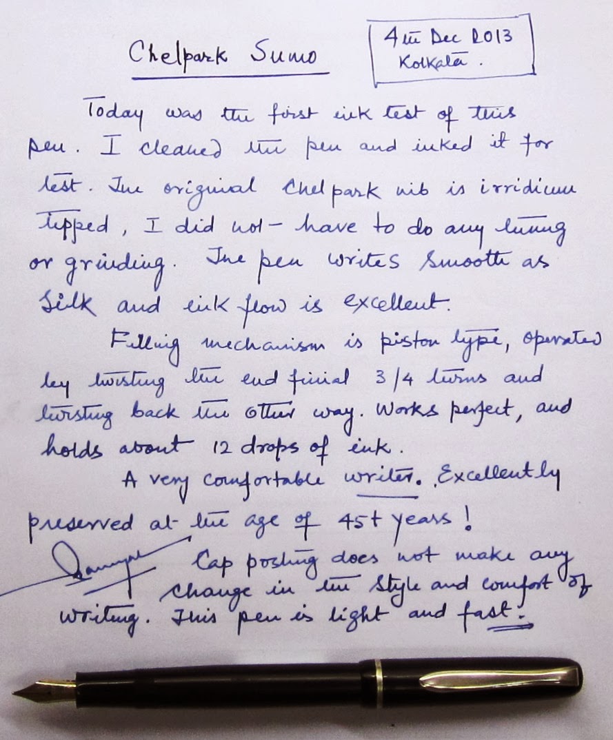 Soumitra Pen collection: Chelpark Sumo - ink test.