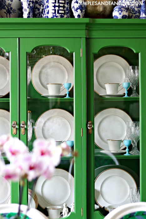 blue opaline glass, cordial glass, green china cabinet