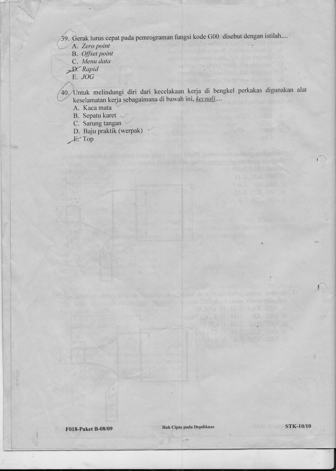 SOAL UJIAN NASIONALKEJURUAN T.PEMESINAN TAHUN 2008/2009