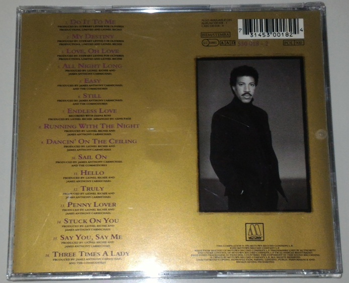 Lionel Richie - Back To Front CD at Discogs