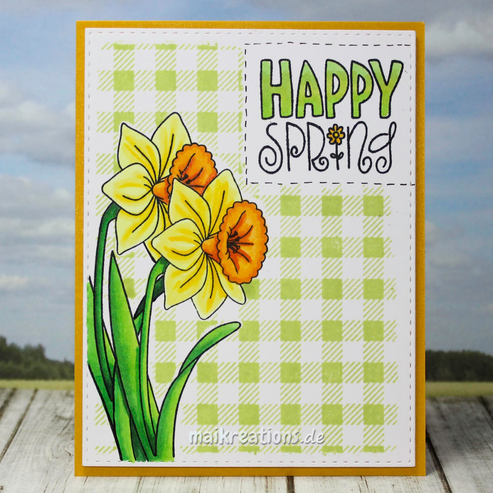 maikreations Daffodil Card / Narzissenkarte