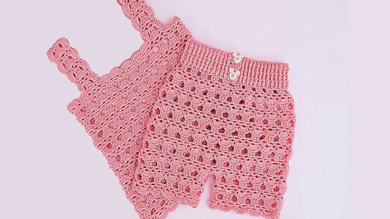 535. Como tejer conjunto fácil de hacer a crochet bebé
