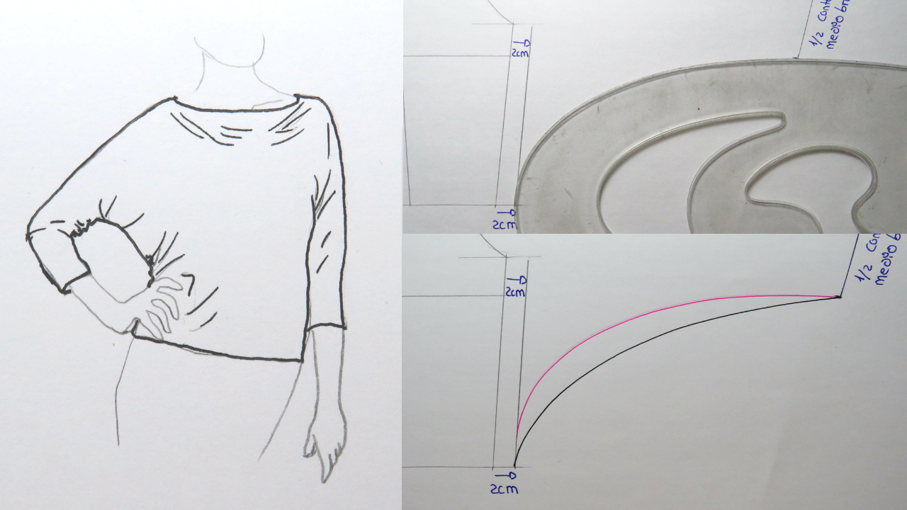 Cómo hacer el patrón de blusa manga dolman - Alejandra | Acf Studio