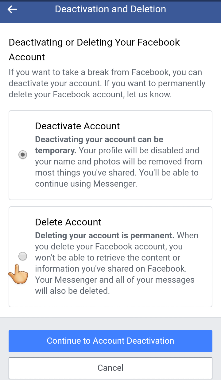 Life Changes: Delete facebook account permanently 20