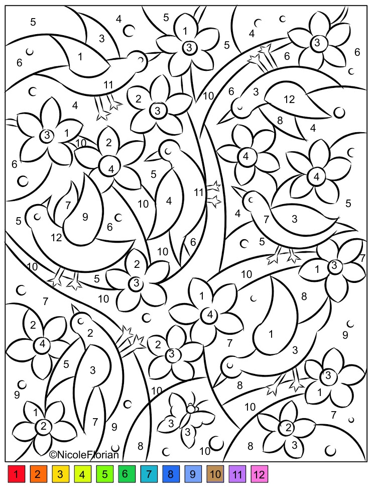 Nicole's Free Coloring Pages: COLOR BY NUMBER * COLORING PAGES