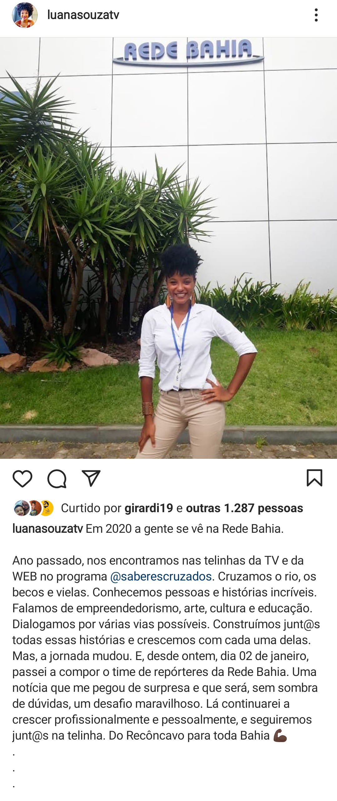 Jornalista cachoeirana, Luana Souza integra time de repórteres da Rede Bahia