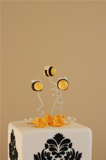 Gold Black And White Baby Shower Cake With Baby Carriage Cake By